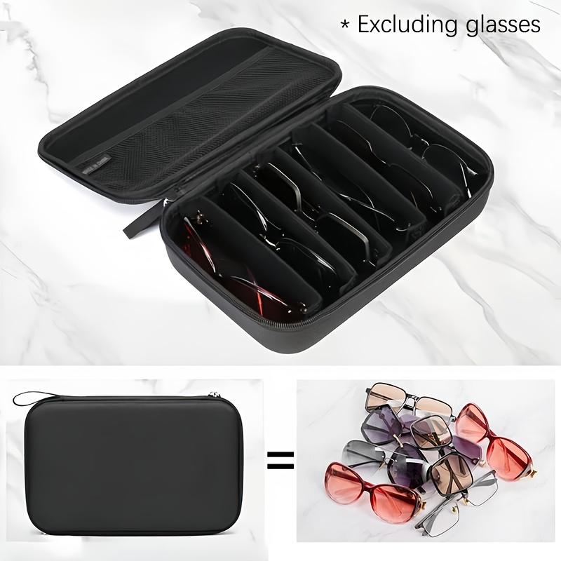 Adjustable 6-Slot Glasses Storage Box, Portable Fashion Organizer with Compartments for Vacuum Cleaner Accessories and Travel Essentials