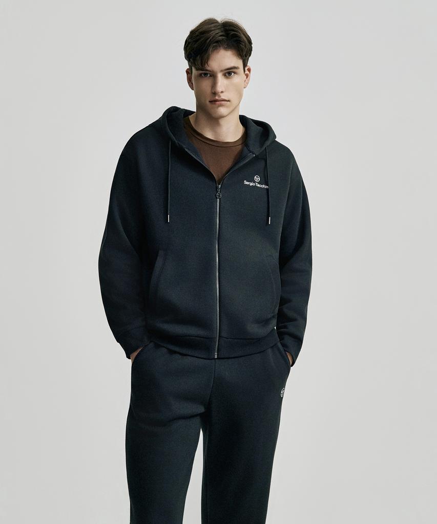 Sergio Tacchini U Daily Fleece-Lined Zip-Up Hoodie (Black)