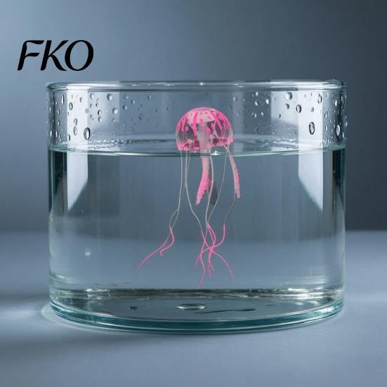 Ungiftiges Aquarium-Dekorationsobjekt, künstliche Qualle, weiches Silikon, fluoreszierend, realistisch, schwimmende Qualle für Meerwasseraquarien, sicheres Fischbecken