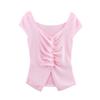 Spring 2025 Women's European & American Fashion Pleated Knit Top