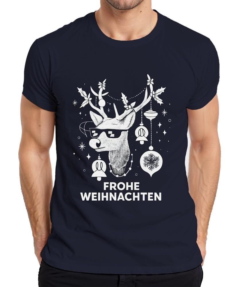 Merry Christmas Reindeer Sunglasses Deer Xmas Baubles Unisexs Tshirt S