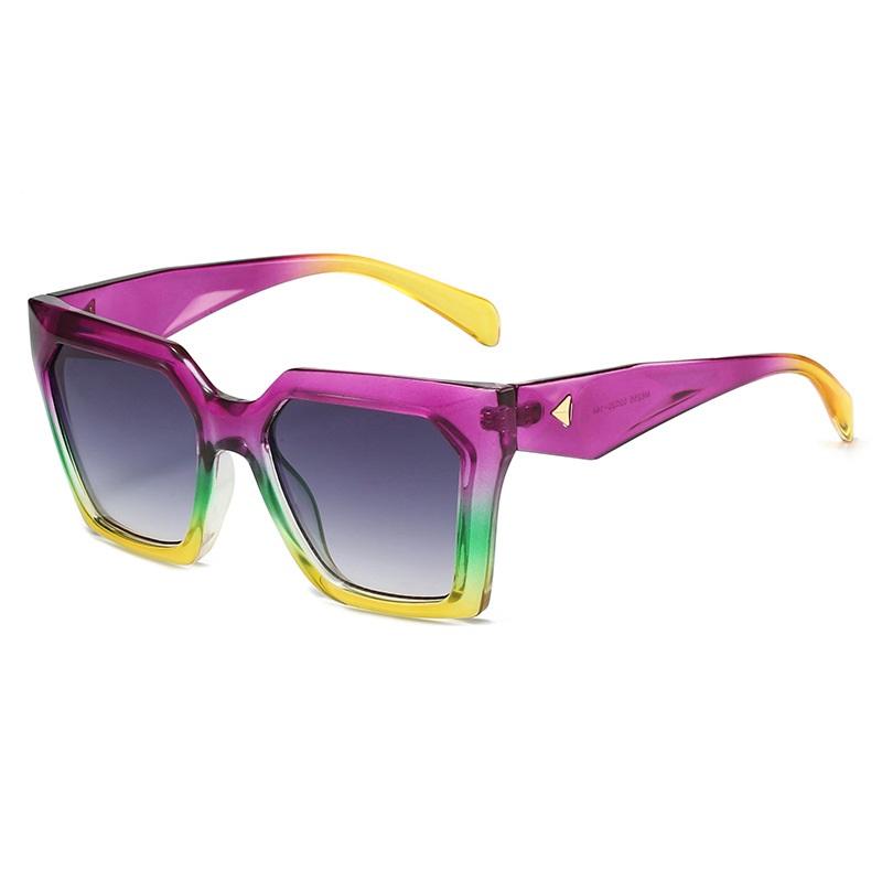 Colorful Gradient Square Sunglasses UV400 Protection Retro Designer Shades for Women Men Unisex Travel Fashion