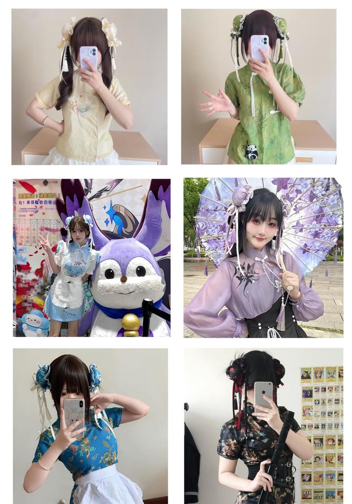 Китайская сеточка для волос с хлопковым наполнителем для китайской лолиты, косплея на Хэллоуин [kuroobaa] стиль, (Светло-фиолетовый)