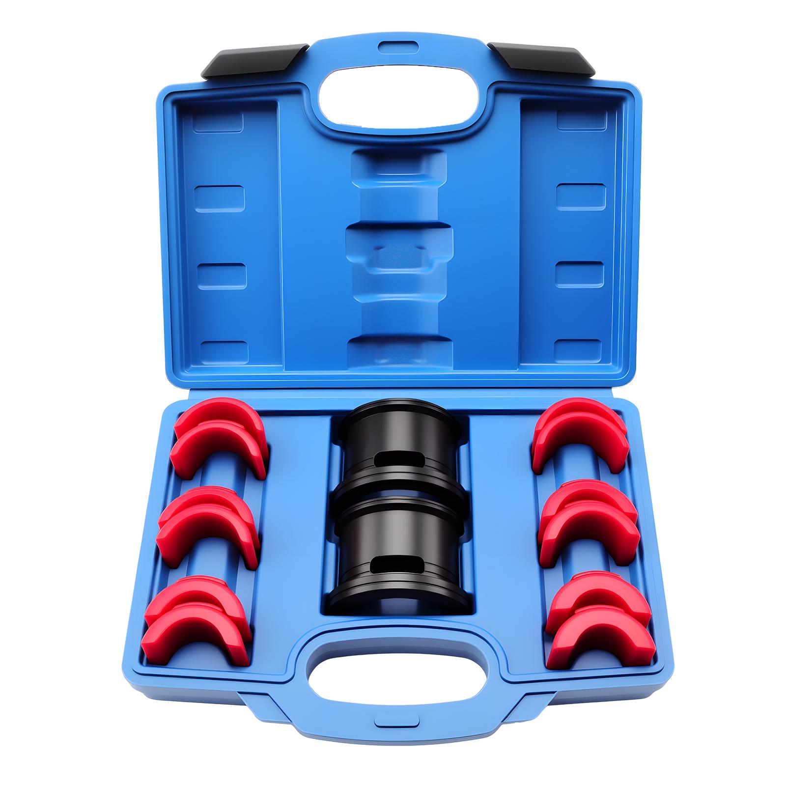 14Pcs Installer Driver Set 35/36 40/41 42/43 45/46 47/48 49/50MM Adapter Universal Motorcycle Bike Fork Seal Driver Tool Kit синий
