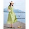 XWI Lyocell Acetate V-Neck Summer Maxi Dress