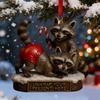 Cheeky Raccoon Christmas Ornaments Acrylic Hanging Decor with Humorous Sayings Playful Holiday Tree Decorations