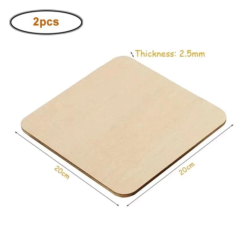 12-30cm Natural Wood Square Slice, Unfinished Wooden Squares Cutouts for DIY Craft, Engraving and Carving, Painting, Door Hanger
