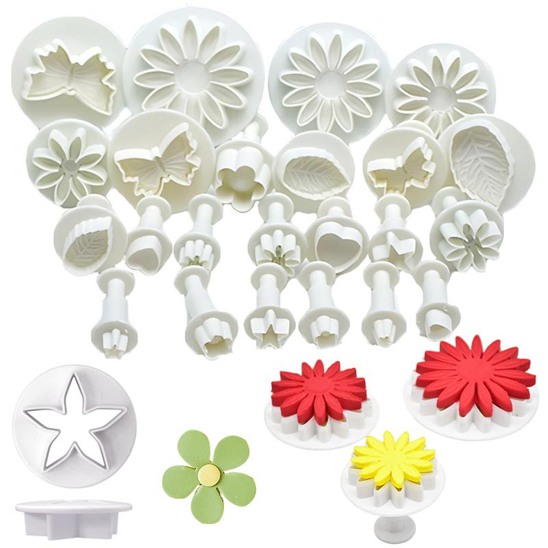 33PCS Biscuit Cutting Mold Spring Pressing Molds Leaf Star Heart Easy To Remove Fondant Cake Cookie Cutter Kitchen Accessory ZYF