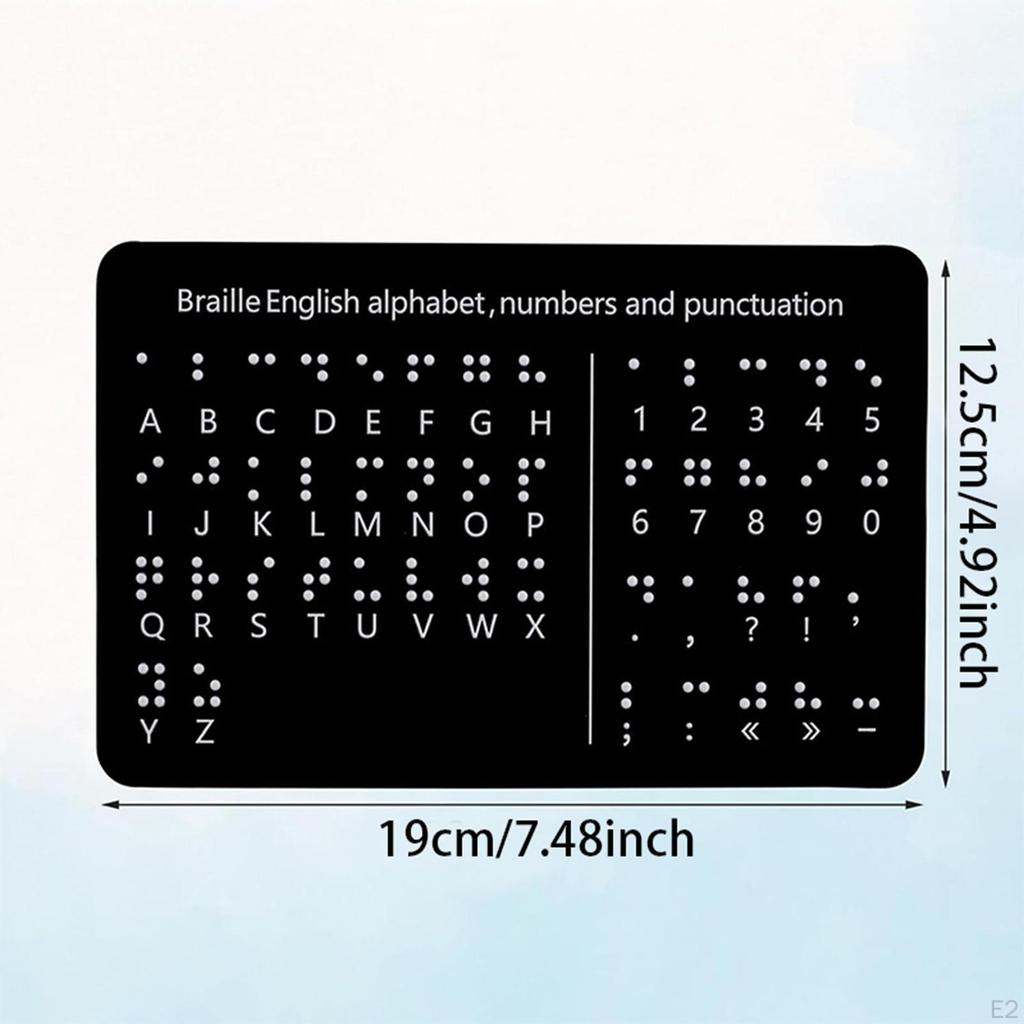 Braille-Alphabettafel Lernwerkzeug mit erhabenen Punkten Lernhilfe Lehrmittel Schule