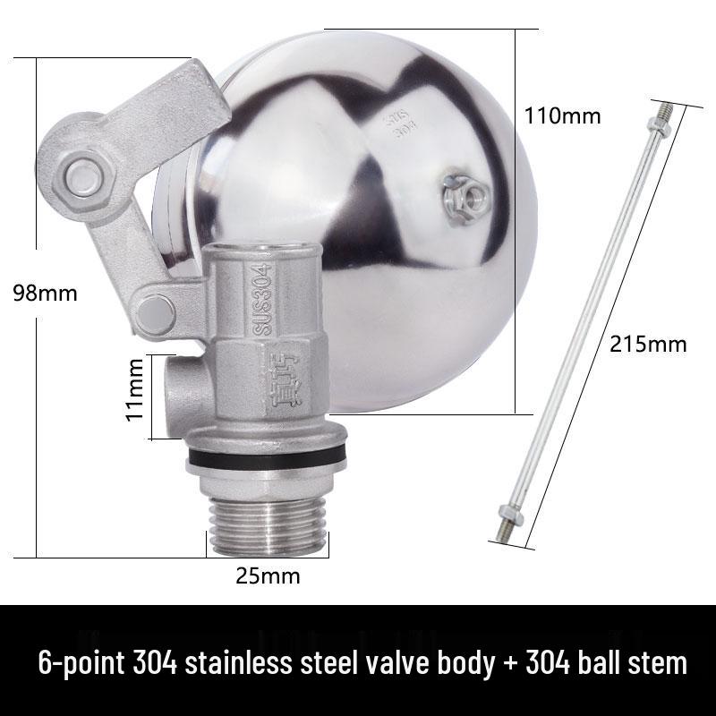 304 Stainless Steel Float Valve Water Level Controller for Tank/Tower, DN50 4-Point Inlet.