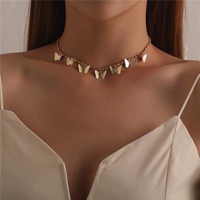 Bohemian Zircon Butterfly Pendant Necklace Choker Women Clavicle Chain Fashion Female Jewelry Girls Gift
