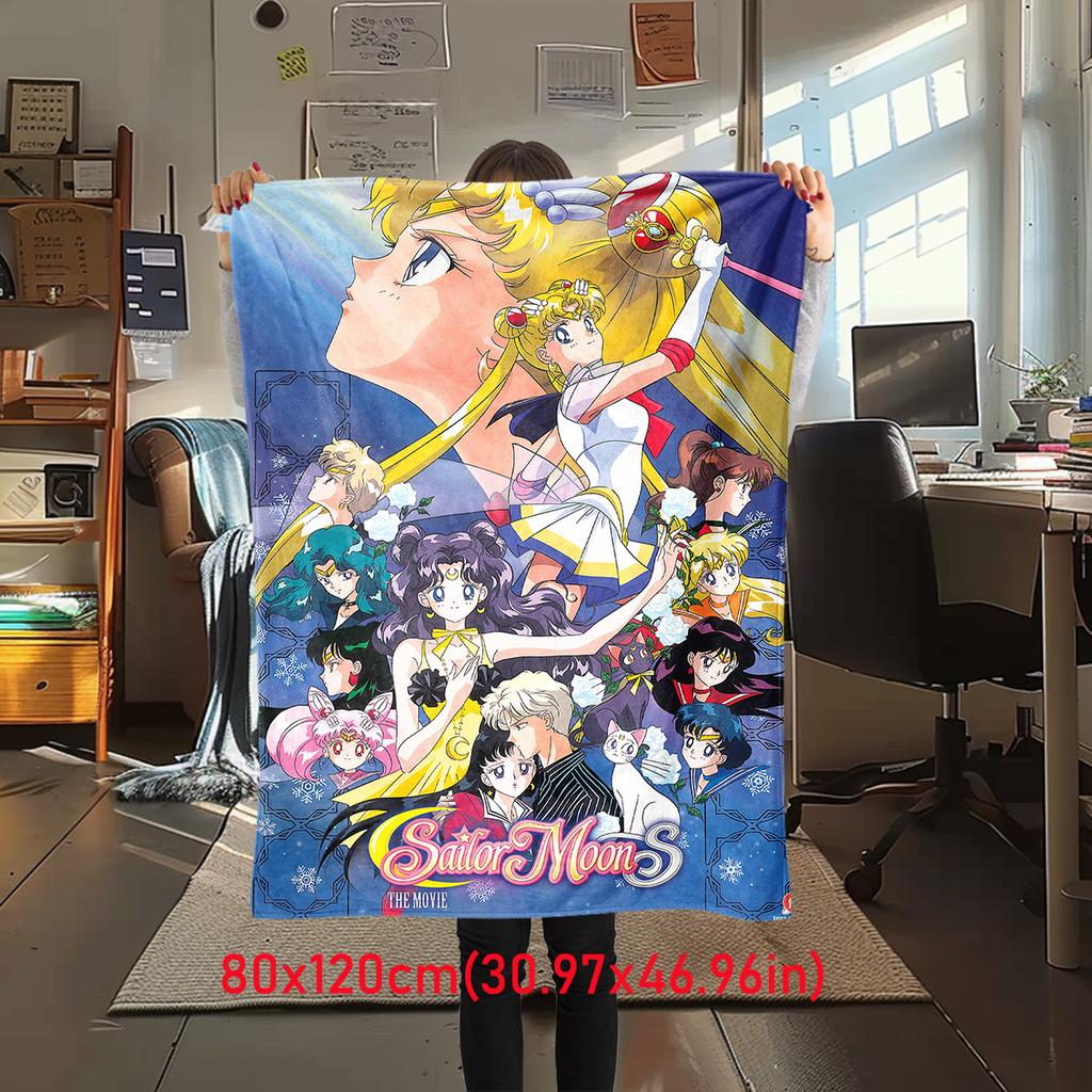 Japanese anime cute cartoon theme Sailor Moon Tsukino Usagi blanket suitable for home beds, sofa covers, office nap, outdoor warm blankets O7