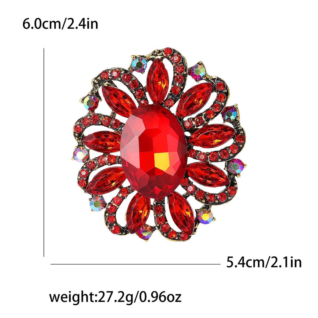 Korean Style Rhinestone Glass Brooch: Medium-Sized, Versatile & Exquisite Women's Pin
