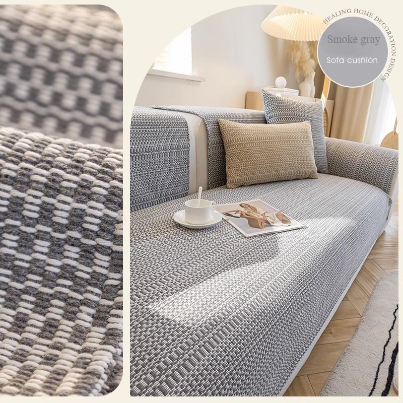 Japanese Style Cotton and Linen Sofa Cushion Universal Anti Slip Cushion for All Seasons Household Goods