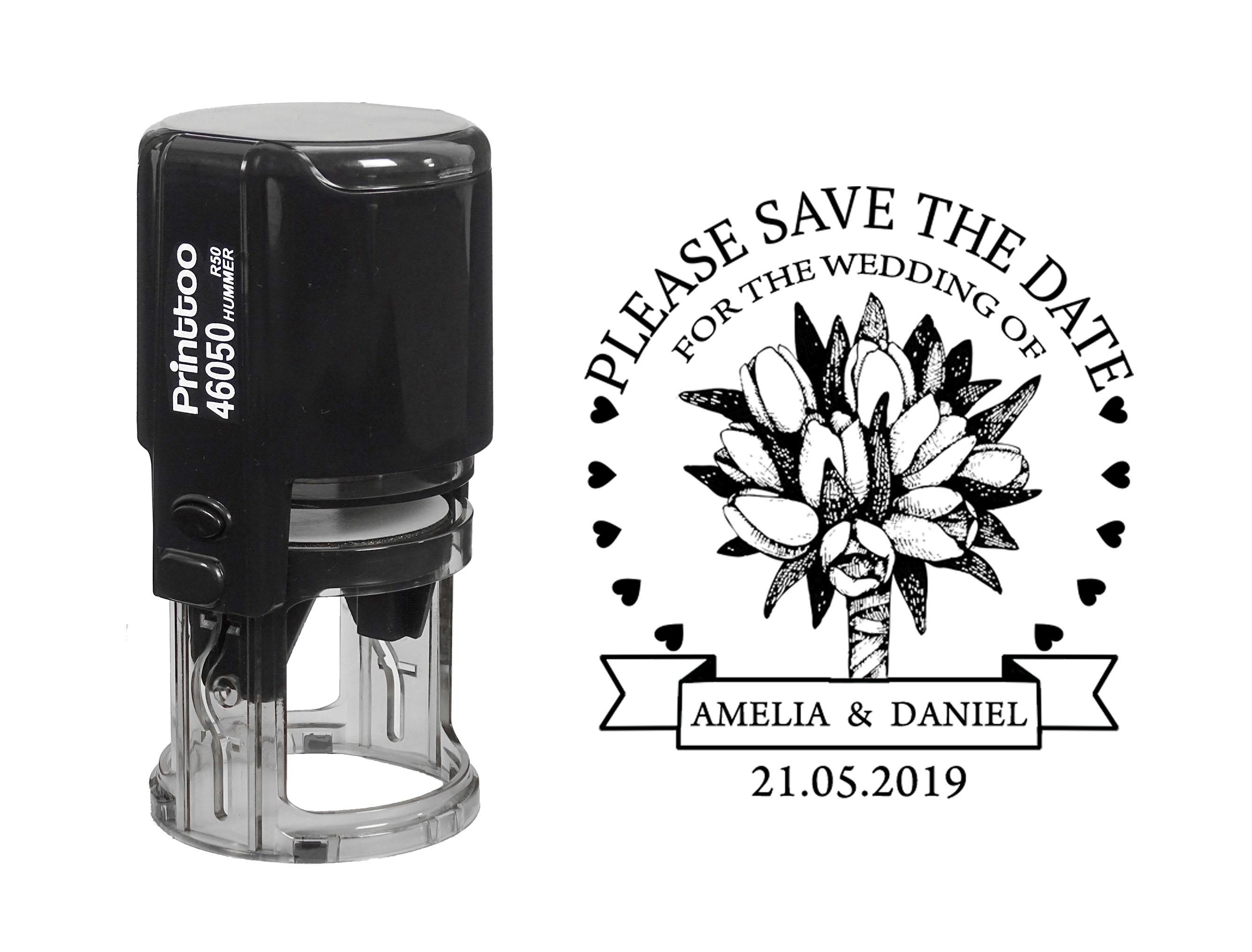 

Printtoo Black Wedding Save The Date PersonalizedA Heavy Duty Self Inking Save The Date Round Rubber Stamp Wedding CustomA Stamper-50 mm 50 mm Diameter чёрный
