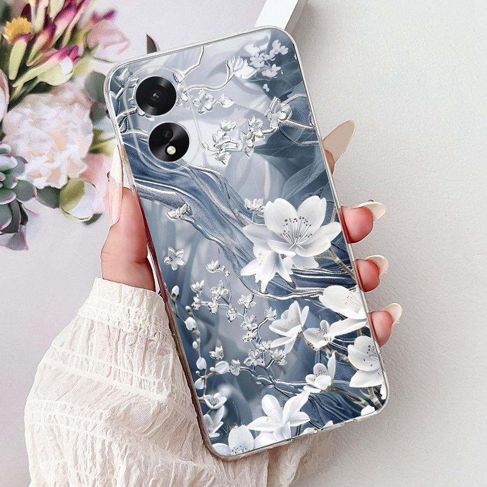 For OPPO A18 A38 CPH2579 CPH2591 Elegant Floral Butterfly Phone Case For Oppo A18 A38 4G Soft Silicone TPU Cases