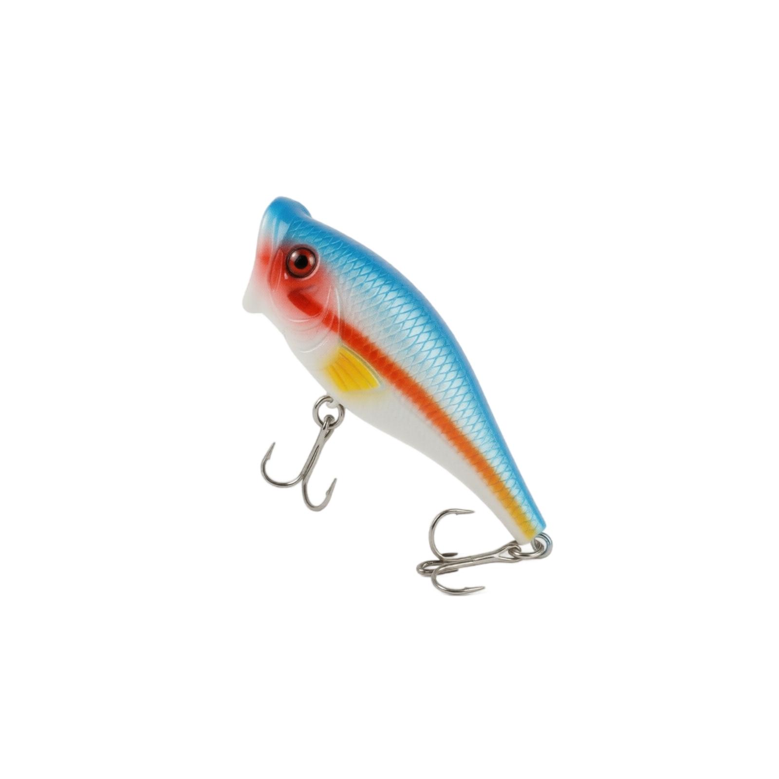 

6 5cm 10g Fishing Lure Surface Popper Hard Bait with Dual Treble Hooks for Bass Pike Fishing one size