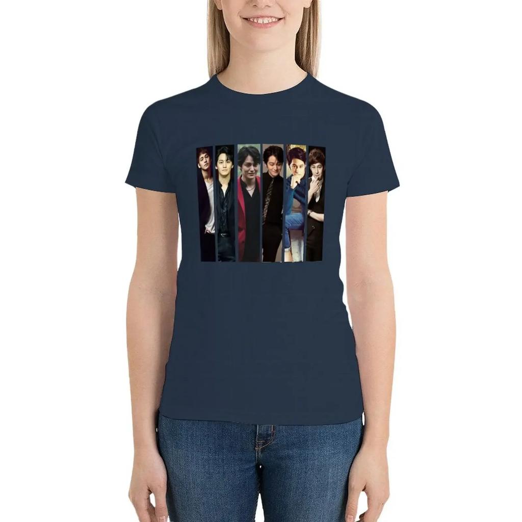 Kim Bum Vertical Collage T-Shirt Graphics Aesthetic Clothing Female Korean Fashion Western T-shirt Dress for Women