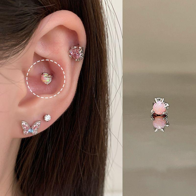 Ear Bone Nail Ear Bone Ring Medical Titanium Steel Ear Studs Ear Hole Titanium Alloy Female Ear Worm Nail Edge Unique Earrings Earrings