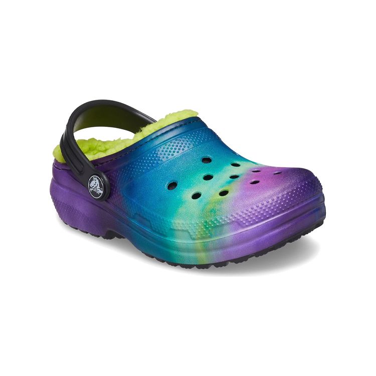 Crocs Classic Lined Out Of The World Comfortable Casual Wooden Sole Sandals Kids Sandals Blue Green Purple 207322-0GU