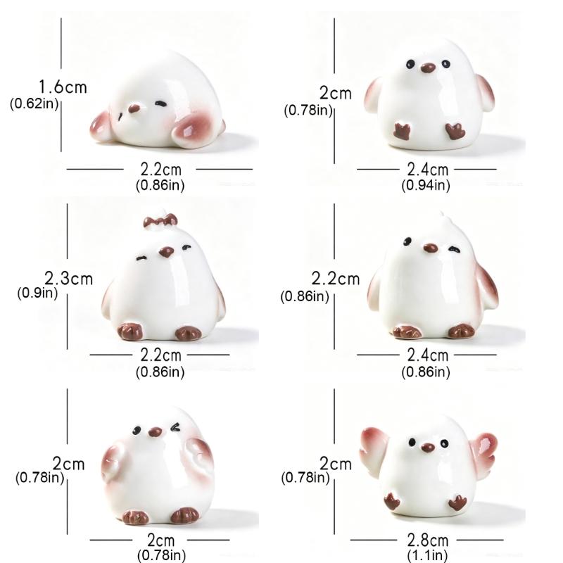 6Pcs Cute Handcrafted Tit Bird Figurine Resin Miniature Animal Ornaments For Desktop Shelf Decoration In Homes Or Office