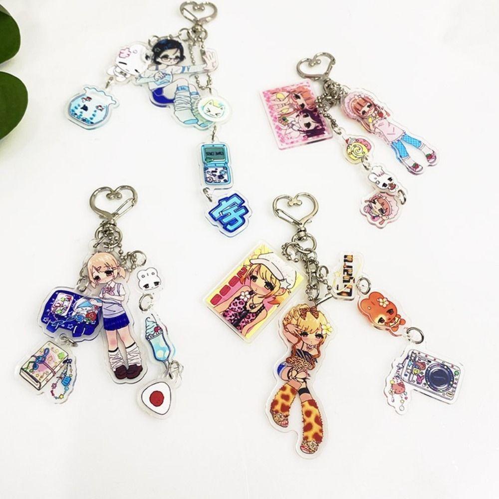 Character Decal Acrylic Phone Charm Cool Cute Phone Lanyard Aesthetic Y2K Key Ring  Girls Women