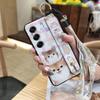 Ring Shockproof Phone Case For Tecno Camon40 4G/CM5 Silicone Back Cover Wrist Strap Lanyard Cartoon Anti-dust Kickstand