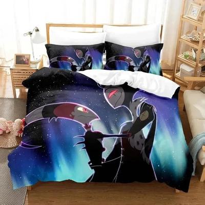 3D tisk Anime Helluva Blitzo Šéf Povlečení Sada Povlak na přikrývku Sada povlečení Povlak na přikrývku Povlak na polštář Přikrývka Velikost King Queen Pro kluky Dospělí