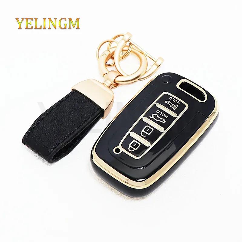 3/4Button Tpu Car Key Fob Shell Cover Keychain For Kia Forte Sportage K2 K5 For Hyundai Genesis Coupe Sonata Ix35 Smart Key Case