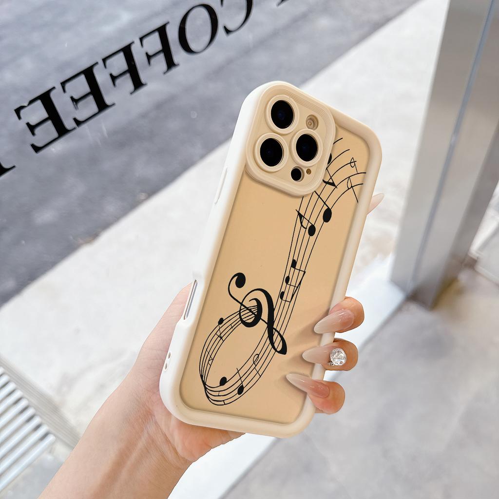 Musical Note Pattern Soft TPU Phone Case for iPhone 17 Air 16 15 14 Pro Max Plus 13 12 Mini 8 7 X Xs Back Cover
