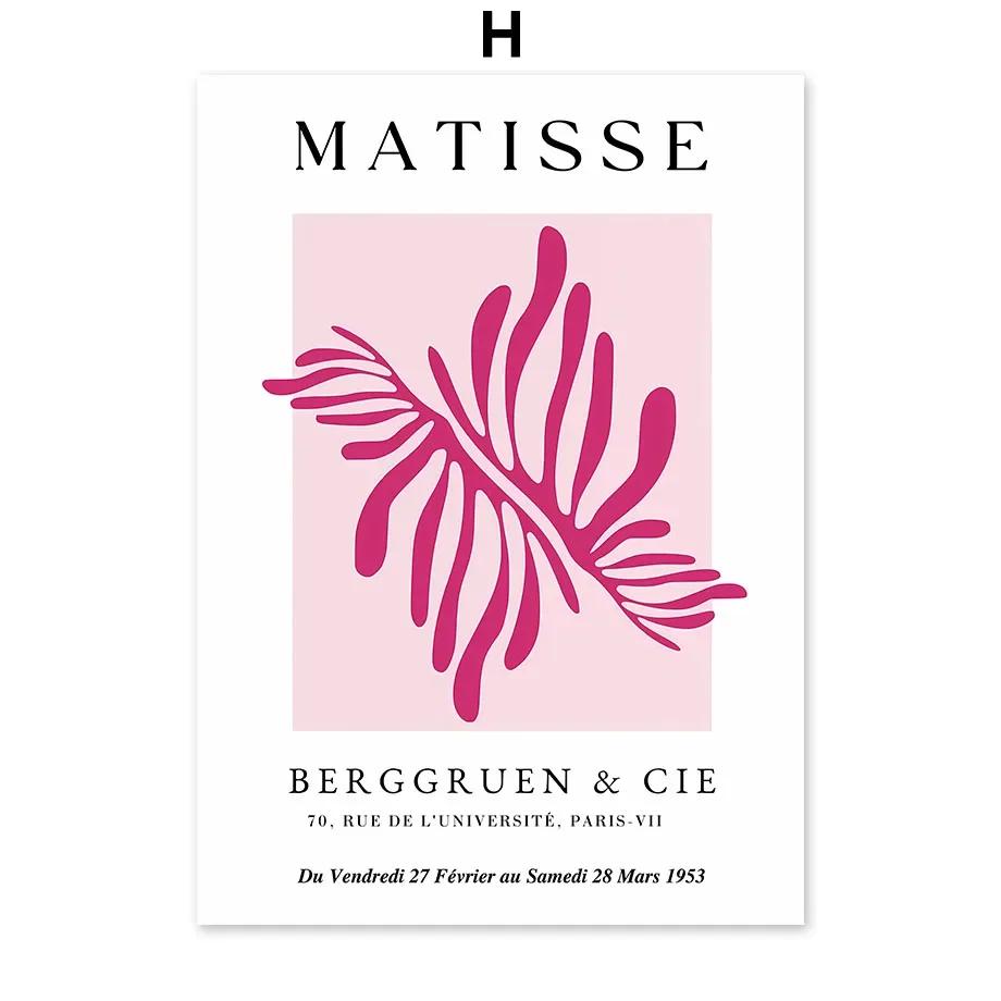Skandinavischer Minimalistischer Wandkunst Rosa Matisse Bauhaus Blumenmarkt HD Leinwand Poster Druck Heim Schlafzimmer Wohnzimmer Dekoration