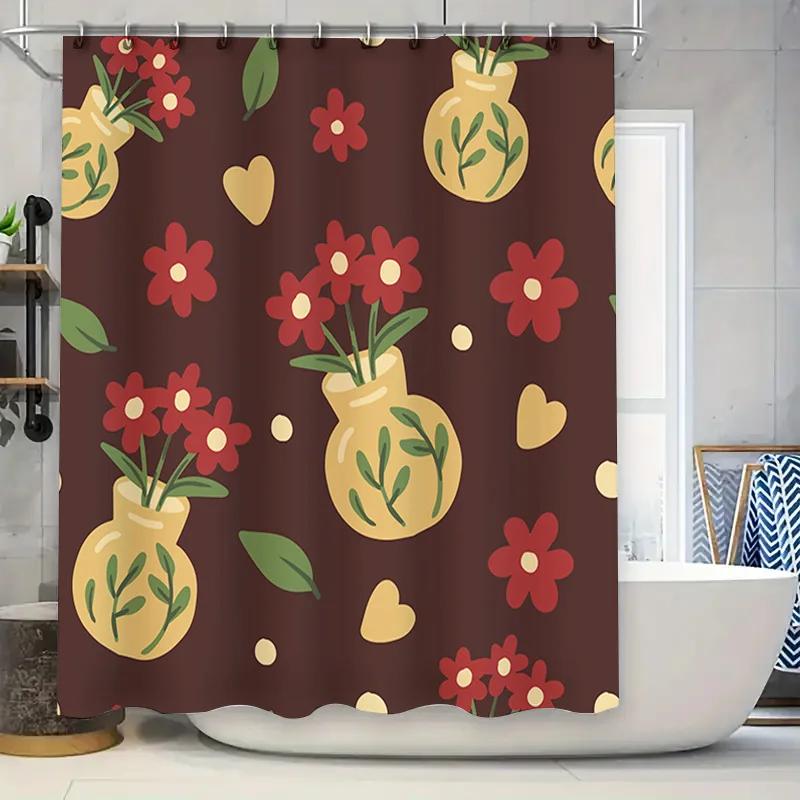 

Waterproof Fabric Shower Curtain With Cartoon Print Decorative For Bathroom W60H190(CM)-1 Pcs