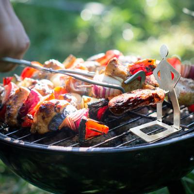 1/4ks Nerezový stojánek na klobásy Přenosný Opakovaně použitelný Stojící Držák na hot dogy Venkovní Kempování Grilovací Příslušenství