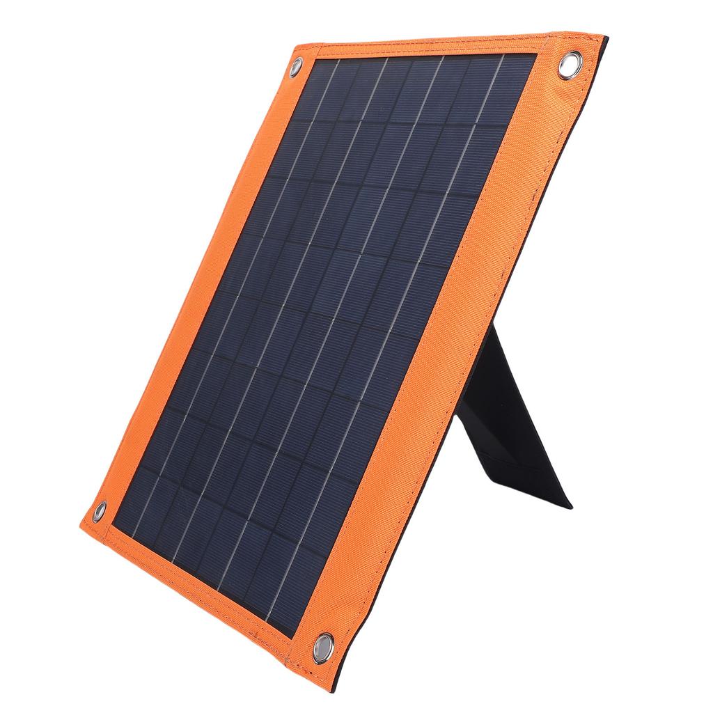 Solarpanel USB A USB C Ausgänge 20W Solarladepanel mit Aufsteller Zigarettenanzünder Batterieklemme
