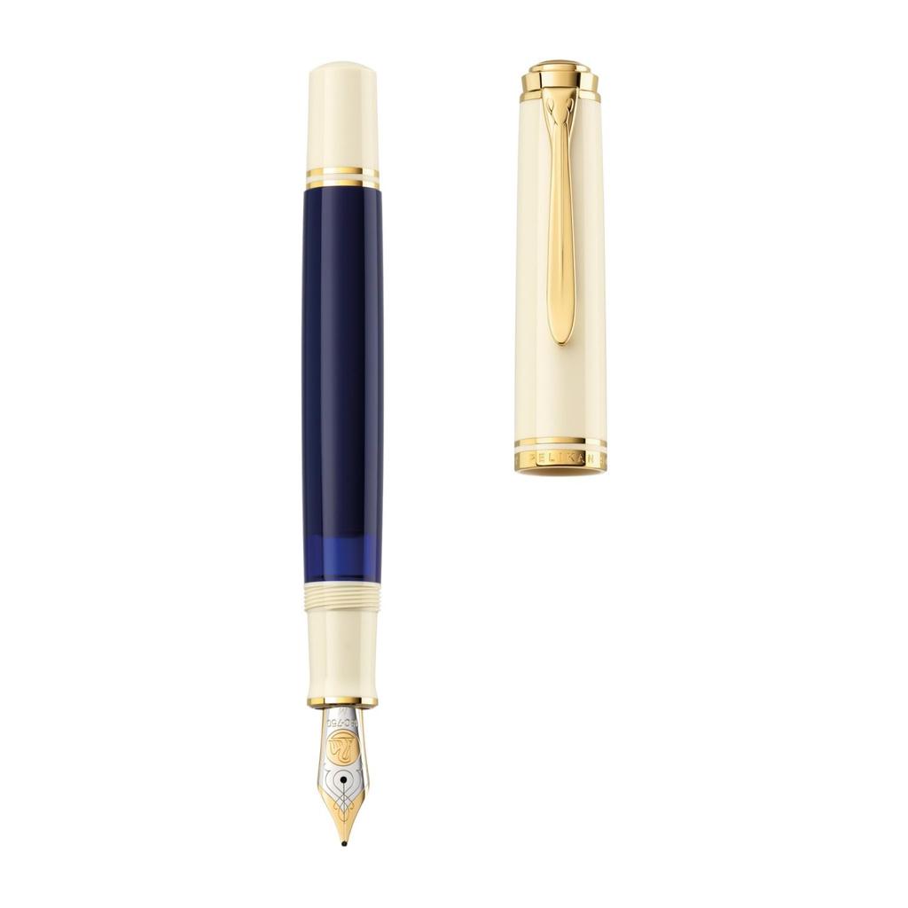 Pelikan Fountain Pen M Medium Nib Souveraen Cream Blue M800 Limited Edition Official Import