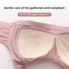Plus Size Bandeau Bra Women Thin Wireless Full Coverage Push Up Side Smoothing Backless Bra Anti Slip Comfortable Supportive Underwear