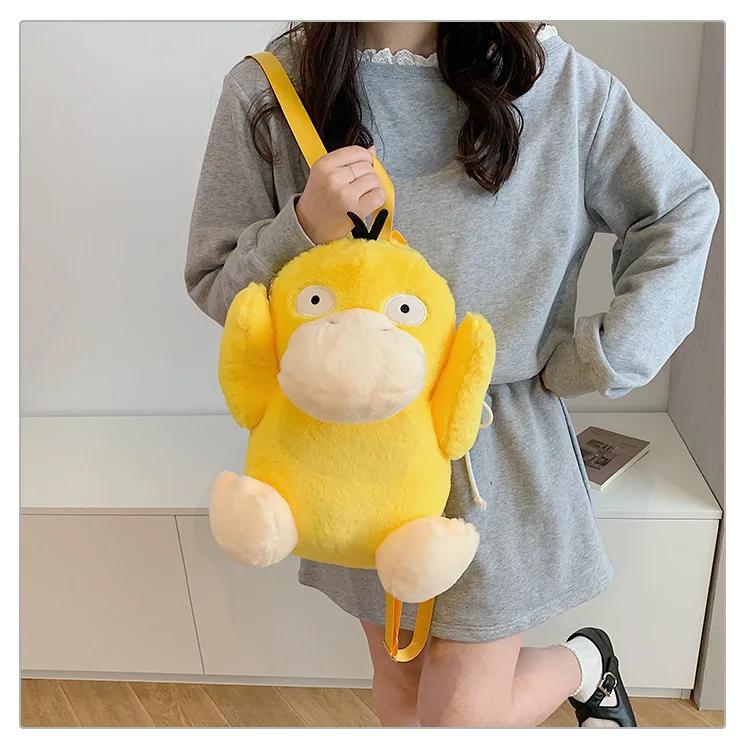 Pokmon Eevee Pikachu Gengar Plush Toys Knapsack Charmander Raichu Squirtle Charizard Psyduck Snorlax Plushie Anime Backpack