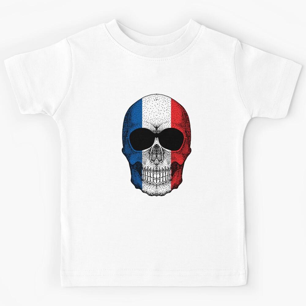 Skull France Flag Kids T-Shirt 140