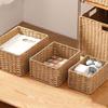 Handgefertigte Kosmetik-Aufbewahrungsbox Große Kapazität Snack-Aufbewahrungsbox Geflochtener Aufbewahrungskorb Küche