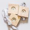 8cm LED Light Display Base Wooden LED Night Light Base with 6 LEDs Warm Light for Bedroom Office Desktop