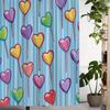 Open One Romantic Valentine'S Day Art Love Lollipop Print Shower Curtain, Window Curtain With 12 Hooks Curtain For Windows