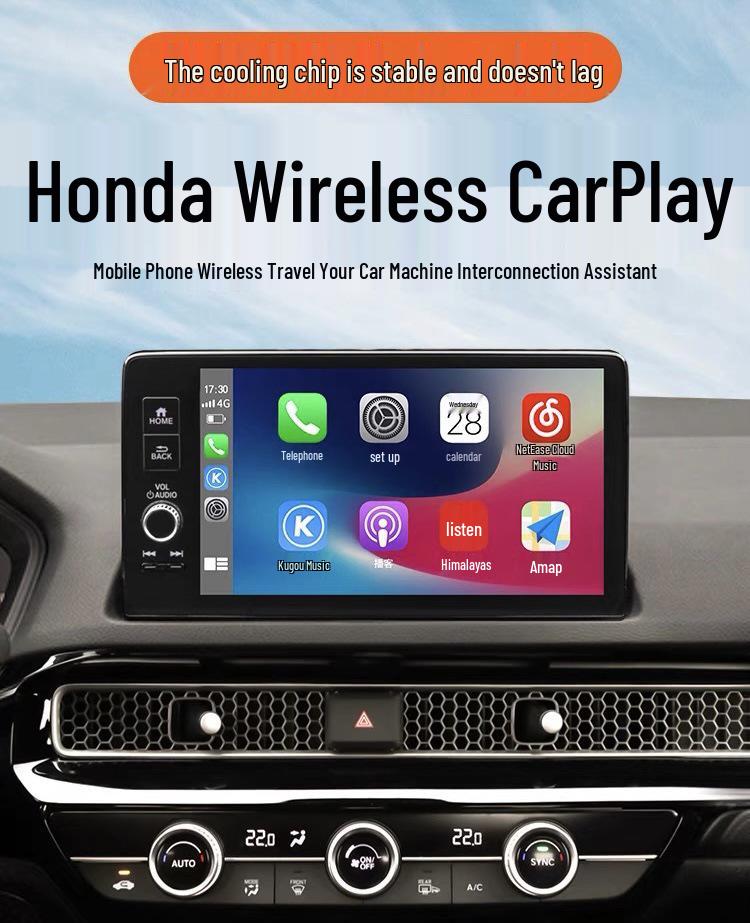 Compatible with 2023 Honda Civic, Type R, Accord, CR-V: Wireless CarPlay Box.