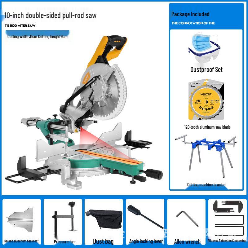 LUXTER 10" High-Power Sliding Compound Miter Saw for Woodworking
