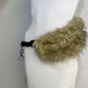 Y2K Furry Waistband Rhinestone Plush Waist Belt Fashion Leather Fur Belt  Daily