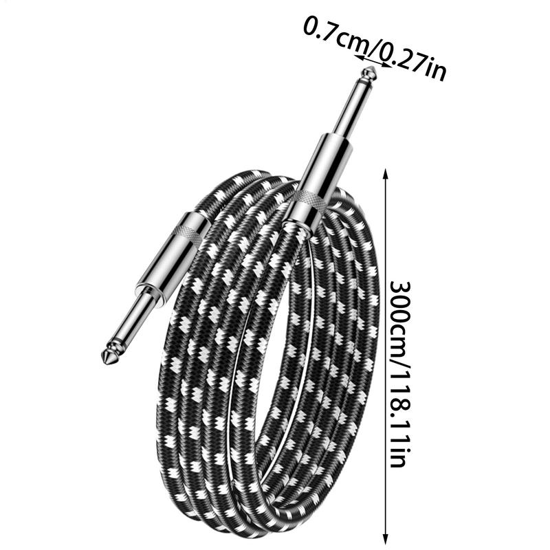 Electric Guitar Cord 10 Ft Instrument Cable For Electric Guitar Straight Connector Professional Shielded Wire For Keyboard