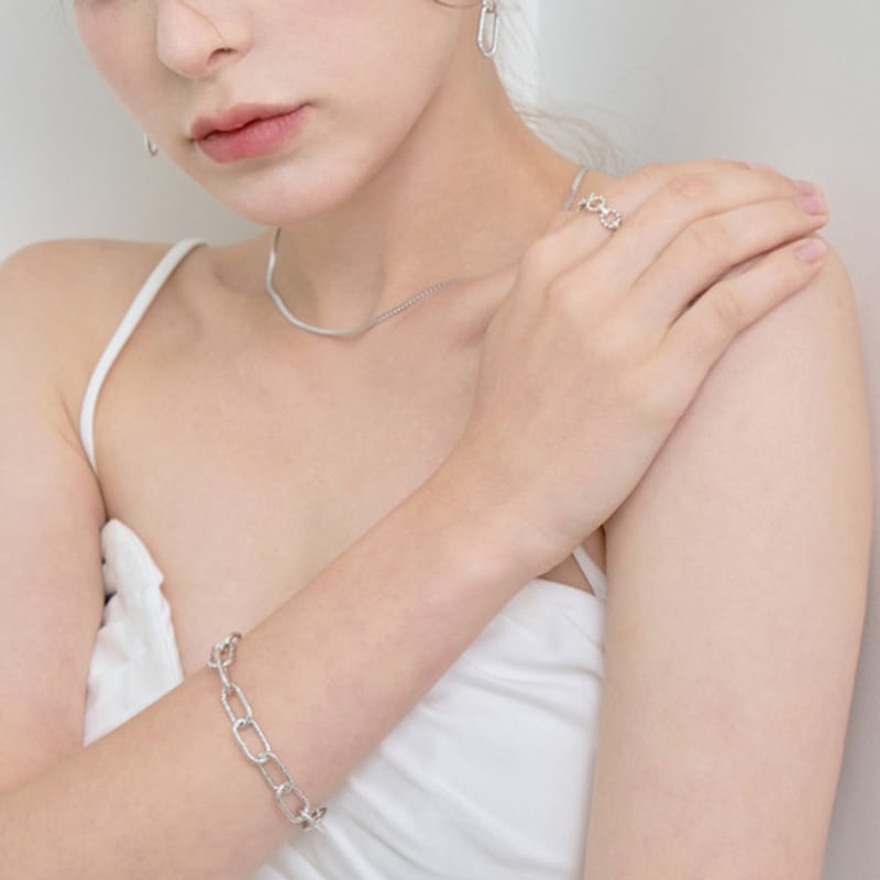 ENCLAIR SILVER925 MAUVE CHAIN BRECELET