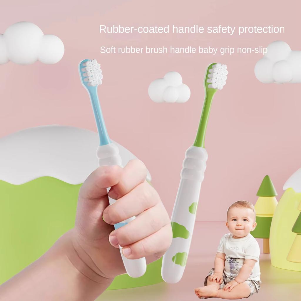 Children's Cute Eco-Friendly Baby Teething Toothbrush Plastic Handle Soft 0.15mm Nylon/PBT Bristles Regular Size Home Use
