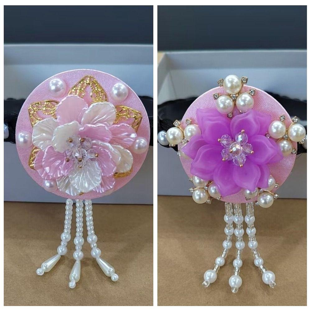 Tassels Hanbok Hairband Flower Stage Dance Hair Hoop Fashion Korean Headband Ladies