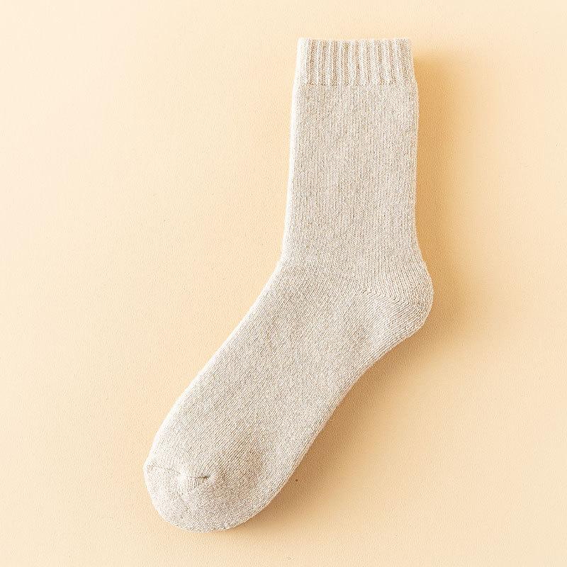 

Men s Autumn and Winter Thickened and Fleece Warm Wool Ring Wool Floor Socks 1 pair хакі
