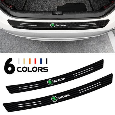 Carbon Kratzfester Türschwellen-Stoßfänger Für S Octavia Fabia Scala VII Auto Heckklappen-Schutzleisten Aufkleber Auto Zubehör